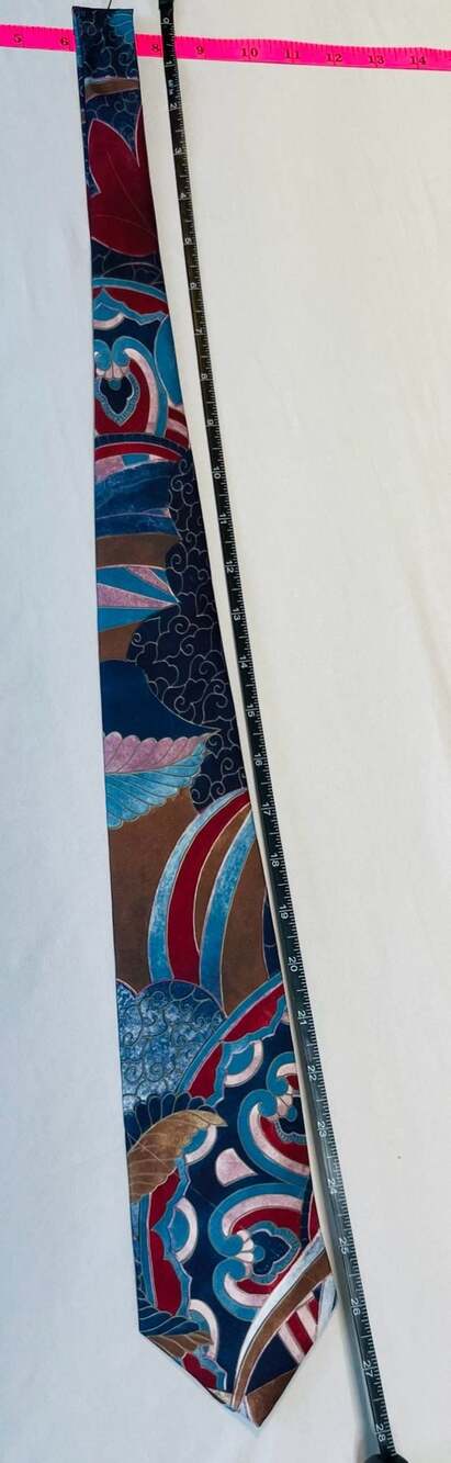 Vintage Carlos Tomasini Men’s Abstract Graphic Necktie 90s Maximalist Art Print